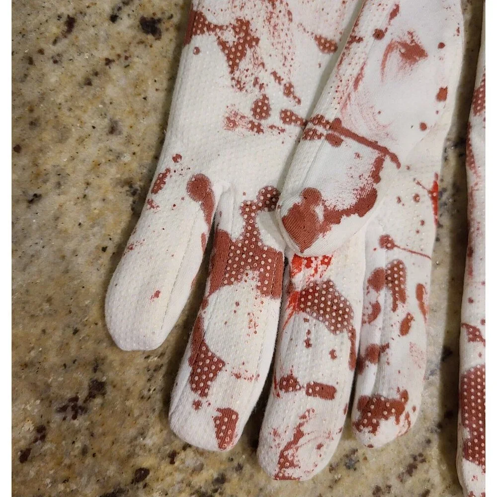 Vintage Size XXL Stretch Long Formal Fake Bloody Horror Zombie Costume Gloves - Picture 6 of 15